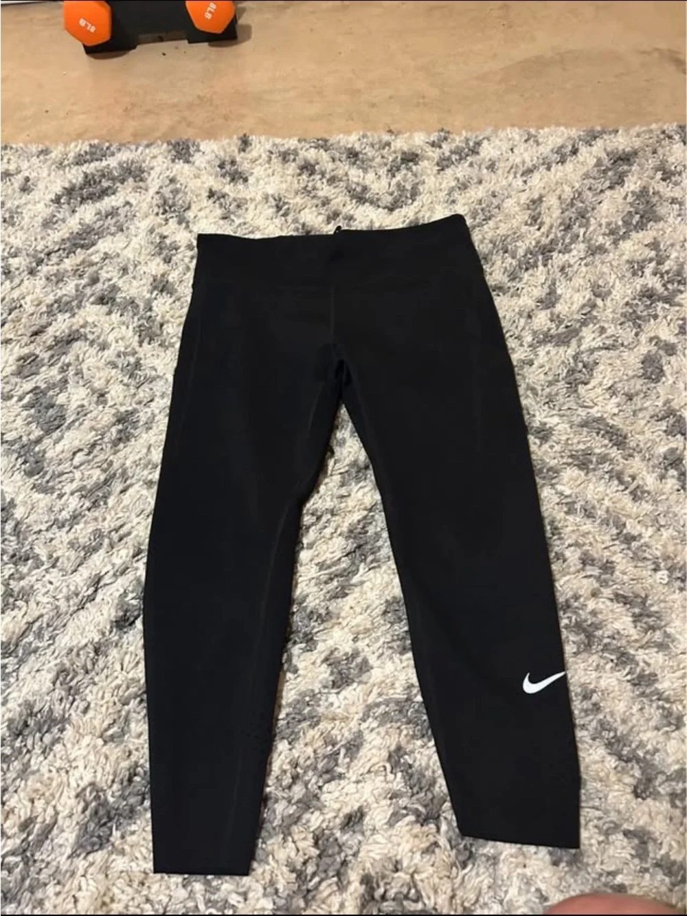 Nike Black Women's Capri Leggings with White Swoosh